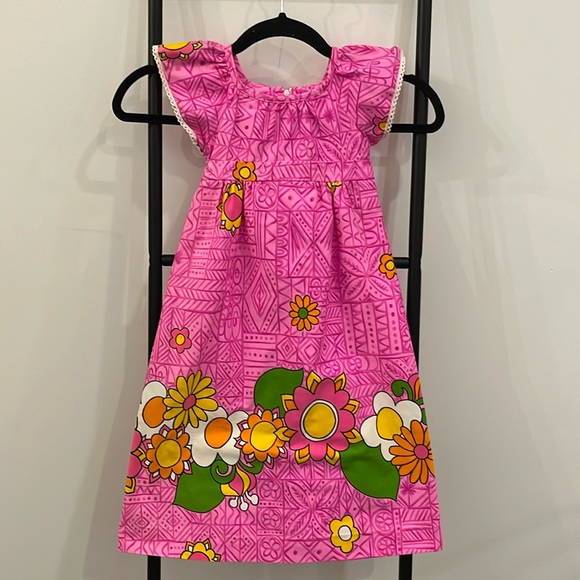 Vintage 1960s Cotton Floral by Jacqueline's of Hawaii Pink Purple